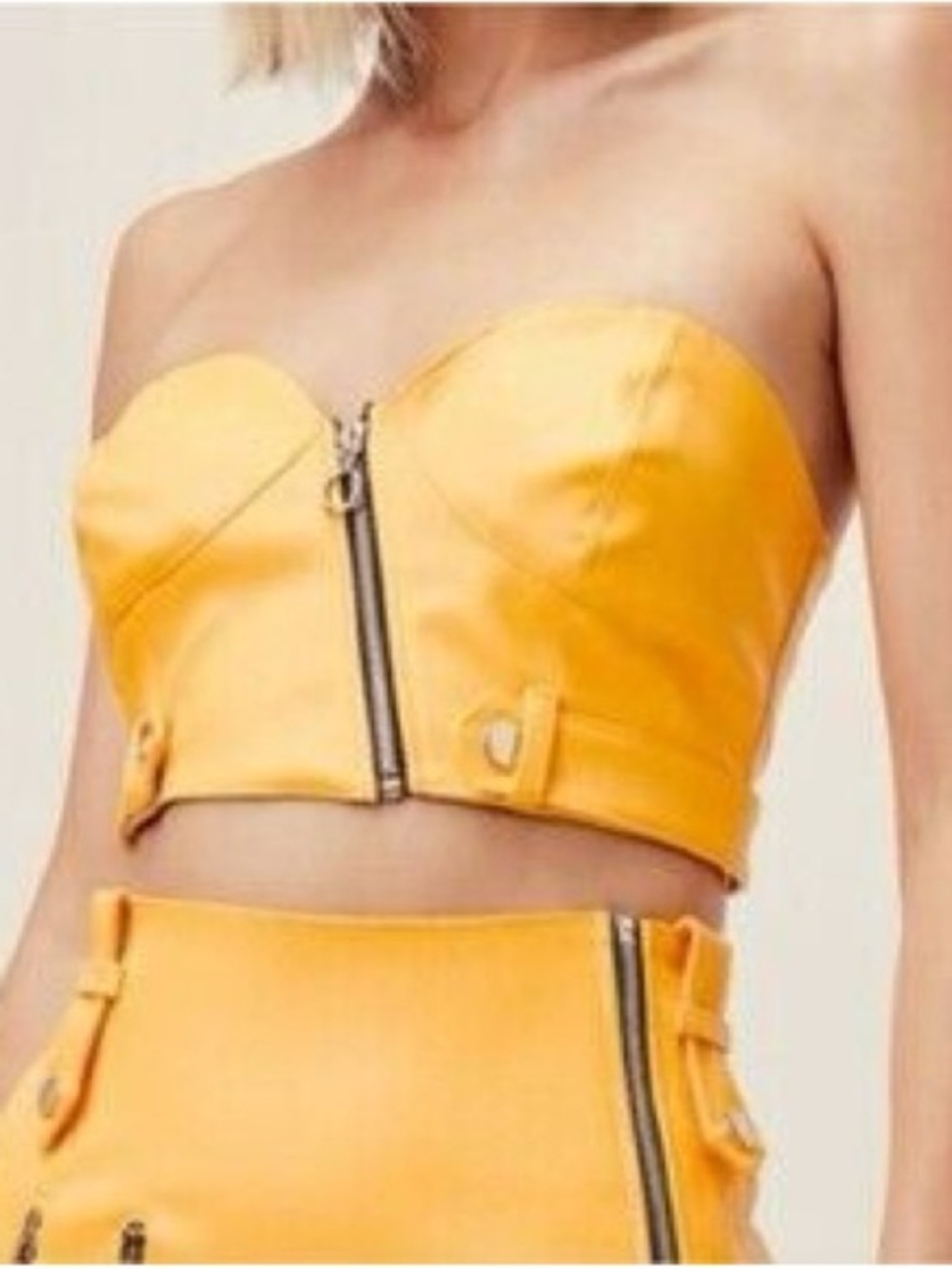 FOR LOVE & LEMONS‎ Jawbreaker Corset Top, Yellow Size XS